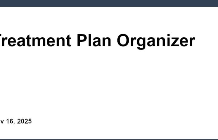 Treatment Plan Organizer